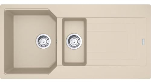 Kitchen Sink Made of Granite (Fragranite) with Single and a Half Bowl from Franke Urban UBG 651-100 - Beige - 114.0685.234