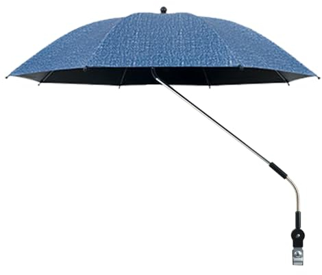 Streysisl Pram Parasol, Pram Parasol - SPF 50+ Extra Large Parasol for Pushchair with Clamp, Pushchair Sun Protection, Waterproof, 360 Degree Adjustable for Trolley