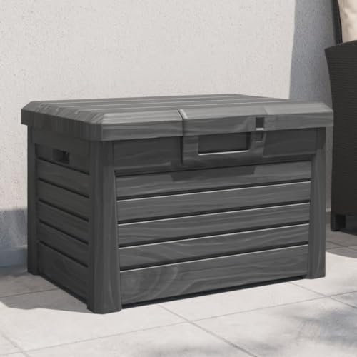 ShGaxin Baúl para Cojines Polipropileno Gris Antracita 73x50,5x46,5 cm, Arcon Exterior, Arcones para Patio, Baul Almacenamiento Exterior, Baúl para Terraza - 366600