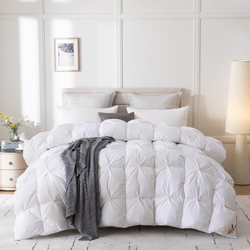 Homyrium Edredon Cama 135/150 de Plumón Nordico Relleno Nordico 450 gr/m²Cama 150 Edredón Invierno de Plumas 240x220cm Lavable, Transpirable, Extrasuave, Certificado Oeko-Tex y RDS