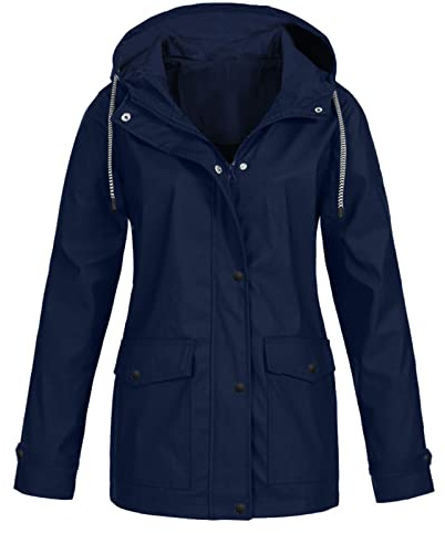 Générique 2024 Veste Ample Et Confortable Blouson Femme Hiver Cardigan Manteau Femme Cachemire Manteau Femme Hiver Confortable Outdoor Blouson Femme Capuche Pluie Femme Sweat Hoodie Pas Cher Navy 5XL