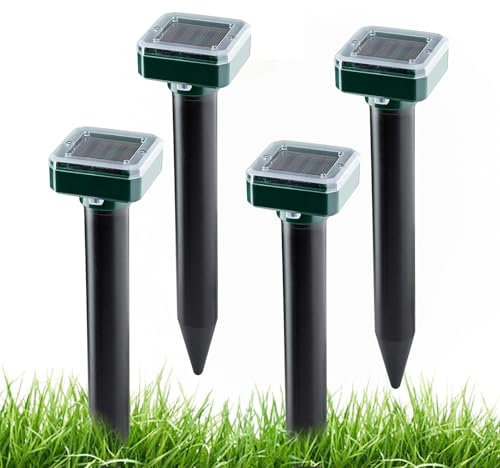 4 Pcs Répulsif Animaux à Ultrasons, Upgraded Répulsif Solaire pour Animaux avec Capteur PIR, Imperméable Repulsif Chat Exterieur Solaire pour Anti Chats Chiens Souris Ratons Oiseaux