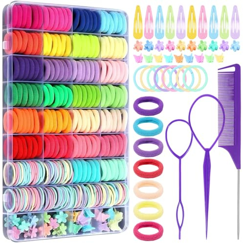 vobobe Toddler Hair Bands Elastic Hair Ties, Hair Accessories for Girls | Colorful Hair Bands for Hair Baby Hair Ties, Toddler Hair Accessories for Girls Kids
