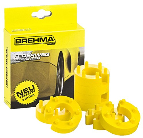 BREHMA Federwegbegrenzer Yellow Stick 21mm 8er Set universell Mit 6- Fach Positionierung Federwegsbegrenzer