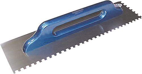 Haromac Schweizer GlättekelleMade in Germany, 6x6 mm gezahnt, rostfrei, 500 x 130 mm, mit Holzgriff