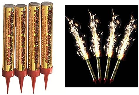 4 bougies d'ambiance  fontaine d'artifice pour gâteau d'anniversaire, durée 60 secondes, Sans Parfum