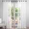Topfinel Gardinen Vorhang mit Ösen, Vorhänge Wohnzimmer Modern, Gardine Haltransparent 160 cm Hoch, Gardienen Schals 140 cm Lang, Ösenvorhänge 2er Set, Fertiggardinen Weiß mit Metallösen