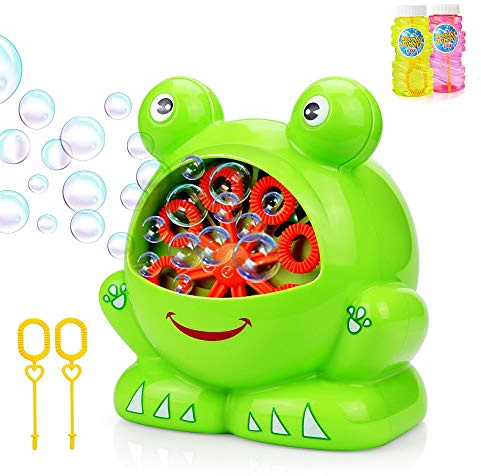 Betheaces NO.321 Bubble Machine with 2 Bottles of Liquid, Automatic Bubble Maker Toys for Kids Boys Girls Baby Toddlers, Bubble Blower 500 Bubbles per Minute Gifts for Indoor Outdoor Garden Game