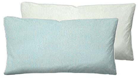 biberna Melange-Flanell Kissenbezug 40x80 cm, 100% Baumwolle, Biber, Flanell wärmend, weich & kuschelig, Reißverschluss, mit Paspel, Winter & Herbst, Uni, hellblau, Modell 0840500