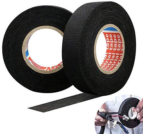 DECARETA Nastro Isolante per Alte Temperature, Nastro Isolante Telato, Nastro Isolante in Tessuto Non Tessuto, Nastro Adesivo Telato, Utile in Auto per Fili a Vista (19 mm x 15 m,25 mm x 15 m)