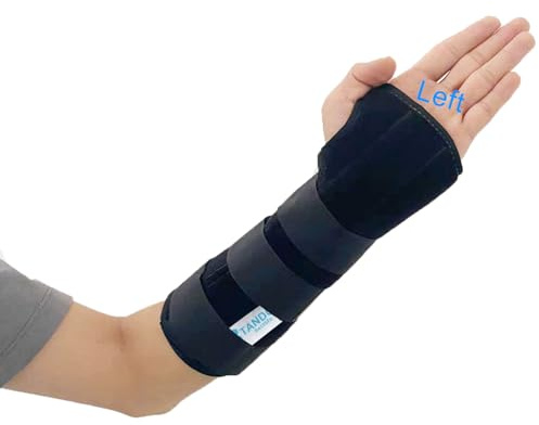 TANDCF Unisex Forearm and Wrist Support Splint Brace Double Fixation Wrist Brace for Carpal Tunnel,Adjustable Night Time Forearm Immobilizer Brace Splints,9.8 inch (25cm) length (LH/S)