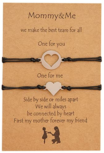 LuLiyLdJ Mutter und Tochter Armband Set 2 passende herzförmige Armbänder Schmuck Geburtstagsgeschenke für Mutter und Tochter Mädchen...