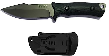 Range HK06 cuchillo de acampada de acero inoxidable 420, 19.9 cm, 9.8cm hoja x 10.1cm mango antideslizante G10