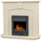 Adam Abbey Fireplace in Stone Effect with Blenheim Electric Fire in Black, 48 Inch