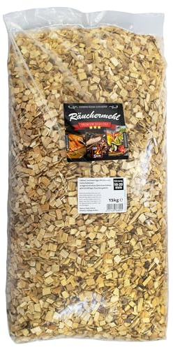 Eversmoke Premium Räuchermehl & Räucherchips aus Buche - 15kg - verschiedene Körnung - zum Heißräuchern und Kalträuchern, Smoken, Grillen, Räuchern & BBQ (Chips 10,0-20,0mm)