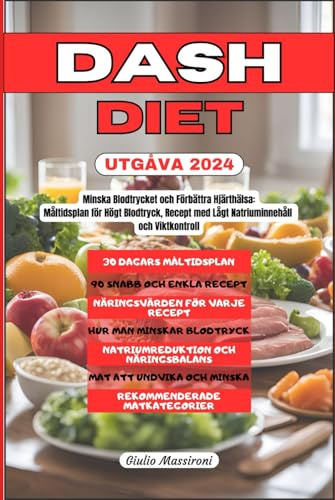 DASH Diet: Minska Blodtrycket och Förbättra Hjärthälsa: Måltidsplan för Högt Blodtryck, Recept med Lågt Natriuminnehåll och Viktkontroll