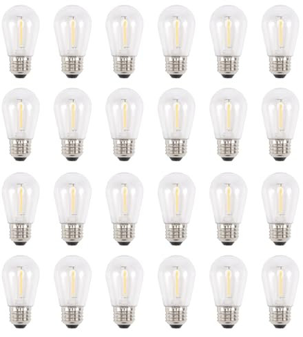 Sessleger 24 Pack 3V LED S14 Licht GlüHbirnen, Bruchsichere Draussen Solar String Kette Licht GlüHbirnen, Warm