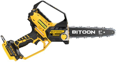 Mini Chainsaw for Dewalt 20V MAX Battery, Auto-Oiler, 8-Inch and 6-Inch 2-in-1 Brushless Cordless Pruning Chainsaw, Battery Powered Mini Chainsaw for Wood Cutting (Battery not Included)