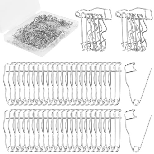 100 pezzi Spille da Balia Curve, Spilli da Imbastitura per Quilting Fermagli a Forma di S Argento Spilli Cucito Curvi per Quilting Lavoro a Maglia Artigianato Progetti di Cucito (26mm)
