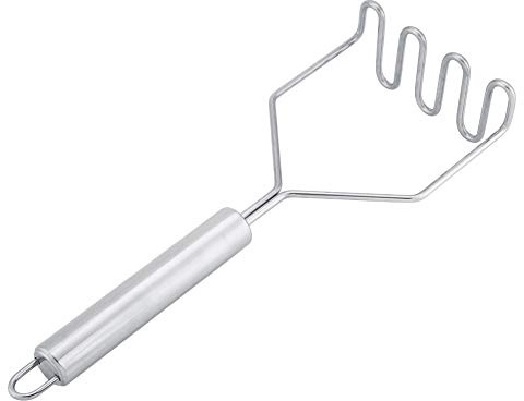 Machacador de patatas de acero inoxidable, duradero, para verduras, utensilio de cocina, fácil de colgar, apto para lavavajillas, para patatas trituradas, tarta de manzana, tarta