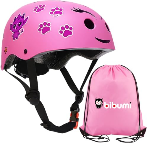Casco Bicicleta Niño y Niña-para Bicicletas y Patines-Casco Bici Niño Niña Patinete Monopatin Skate-Personalizable Ajustable 50-54cm. Infantil Edad 4 a 10 Años - Capacete Bicicleta Criança (Rosa)