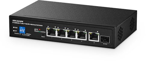 Switch gestito PoE a 6 porte 2,5G PoE, slot 10G SFP+, IEEE802.3af/at 100W, supporta Trunk/LACP/VLAN/QOS/Extender/Watchdog, switch di rete multi-gigabit desktop/montaggio a parete