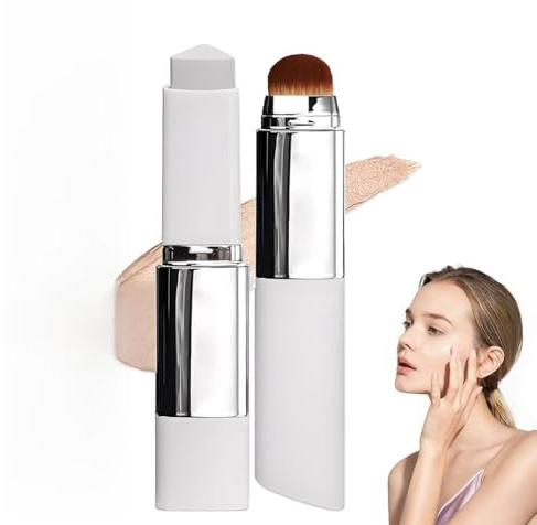 Fond de teint coréen，Fond de Teint Stick Auto-Ajustant Coréen avec Pinceau - Maquillage 2-en-1 Hydratant à Couverture Modulable - Longue Tenue Résistant à l'Eau -Teint Naturel (Couleur naturelle)