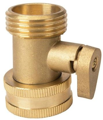 Válvula de bola de cierre de manguera de jardín de 3/4 pulgadas, conector de tubería de agua con control de encendido/apagado, adaptador giratorio de latón para conexiones estándar de grifo y manguera