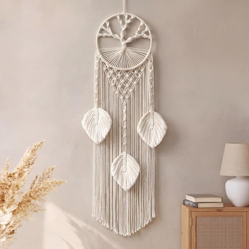pelriox Acchiappasogni Albero della Vita, Acchiappasogni Boho – Artigianale, Accessorio Decorativo per Camera da Letto per Adolescenti & Adulti