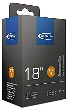 Schwalbe Fahrradschlauch DV5; 18 x 1 1.50/1.75 18 x 1 1/8 32/47-355/400 DV 32 mm Nr.5 95g, Schwarz