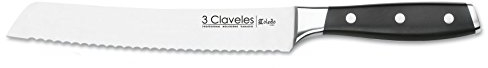 3 Claveles - Coltello 20cm da pane | Coltelli da cucina professionali per pane. Coltello 20cm Coltello seghettato pane. Affilato e per cucina professionale seghettato pane (20cm - 8”)