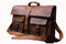 Handolederco Klassische Schultertasche für Erwachsene, 100 % echtes Leder, 45,7 cm, unisex, Laptop- / Aktentasche, Braun