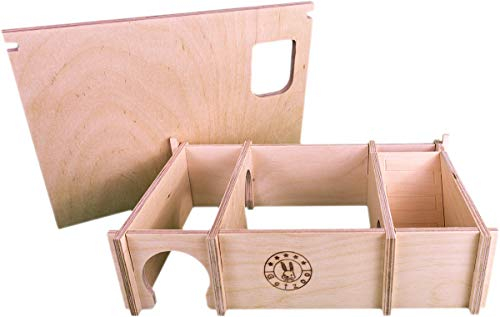 Getzoo Wohnlabyrinth Leyla I Stabiles, platzsparendes & geräumiges Nagerhaus I Naturnahes Dreikammernsystem I Abnehmbares Dach I Vielseitige obere Ebene