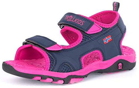 Trollkids Kinder Orrestrand Sandale, Marineblau/Magenta, Größe 38