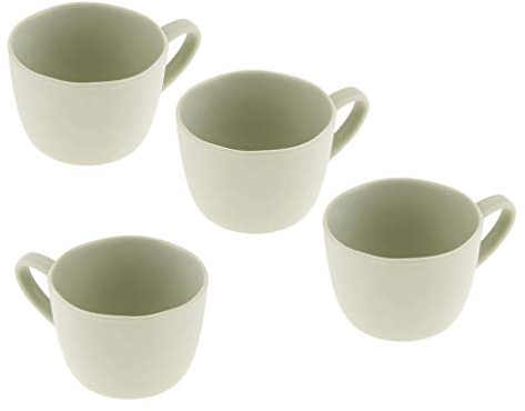 Tubayia Juego de 4 tazas de melamina para café, para fiestas, camping, pícnic (verde claro)