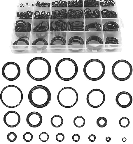 HXMJIED Set di 360 guarnizioni O-Ring in gomma, kit di guarnizioni O-Ring di 24 misure, anelli di guarnizione elettrica nera, rondelle per rubinetto da cucina, distanziatori, set di rondelle isolanti