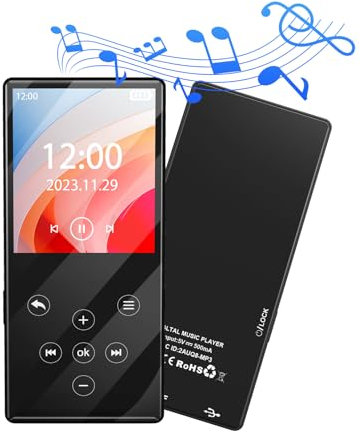 Lvcdodvd MP3 Player Bluetooth 5.0 with 64GB MP3 Player with Speakers Support FM Radio Recorder TF Card