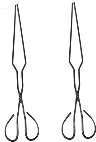 BESPORTBLE 2piezas Pinzas Para Briquetas De Carbón Largas Pinzas Para Fuego De Barbacoa Para Exteriores El Patio Picnic
