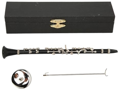 Clarinette Miniature, Clarinette Noire Avec Support et étui, Instrument de Musique, Réplique Miniature du Modèle de Maison de Poupée