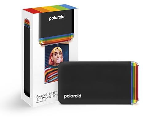 Polaroid Hi-Print - 2nd Generation - Bluetooth-verbundener 2x3 Pocket Photo- und Dye-Sub-Drucker - Schwarz