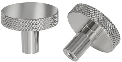 LONTAN 4 Stück Schrankknöpfe Möbelknöpfe Silber Möbelknöpfe Edelstahl Schrankknöpfe Edelstahl Knöpfe für Schränke Kommodenknöpfe Küchenknöpfe