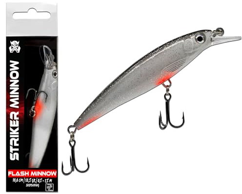 Wild Devil Baits Striker Minnow Wobbler Hardbait Kunstköder Raubfisch Köder Barsch Hecht Zander (Flash Minnow)
