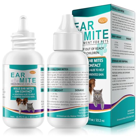 Tooffi Ear Mite Treatment For Dogs - Dog Ear Infection Treatment - Dog Ear Drops for Yeast Infection - Ear Mite Treatment Ear Drops For Dogs - Reduces Ear Mites And Debris, For Cats And Dogs