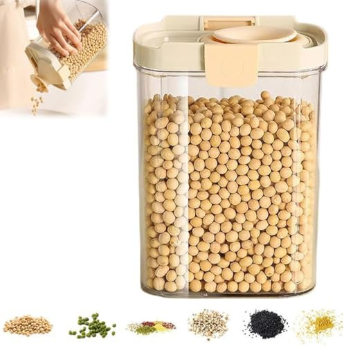 Bocal de conservation avec couvercle à fermeture par pression, bec verseur facile, 3 tailles de récipients à fermeture par pression, couvercle rétractable, empilable pour un gain de place.