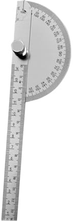 perfk Buscador de ángulos, herramienta de medición, calibre portátil ajustable, transportador de acero inoxidable, regla de carpintería para carpinteros y, Sólido 19.6x5.2cm