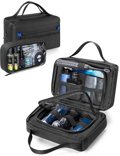 Marscamd Toiletry Bag with Travel Cube, Mens Water-Resistant Hygiene Bag, Versatile Organizer for Shaving Accessories, Bathroom and Shower Essentials, Black