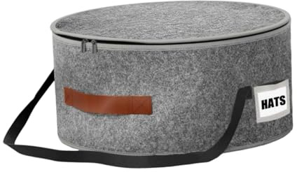 Baoblaze Caja para Sombreros Redonda para Guardar Juguetes de Peluche, Organizador portátil para Sombreros de Vaquero, contenedor de Viaje para Armario.