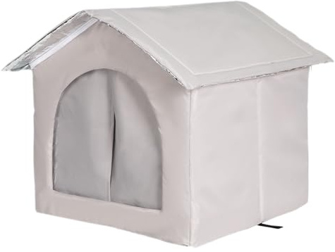 Casa para Gatos Exterior Impermeable - Cama Cálida con Pantalla | Refugio Cálido para Gatos De Invierno,para Cachorro Perro Pequeño Mediano Clima Frío Interior Jardín Patio Porche Balcón
