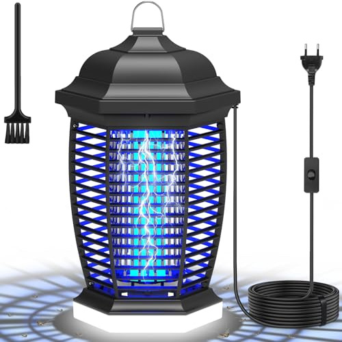 seenlast Lampara Antimosquitos, 4000V 18W Mata Mosquitos Electrico con Luz UV, Mata Moscas Electrico IPX4 Impermeable Area Efectiva 80-100m² para Interior y Exterior