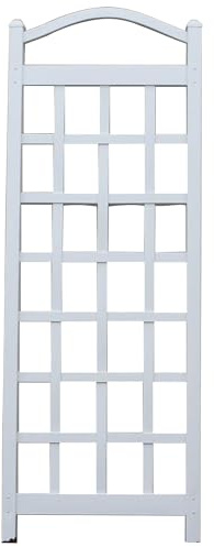 Dura-Trel Cambridge Vinyl Trellis, Outdoor Plant Support Frame, 28 x 75, White - Decorative Grid-Style Lattice for Climbing Vines & Flowers, Use Against Walls, Fences or Freestanding